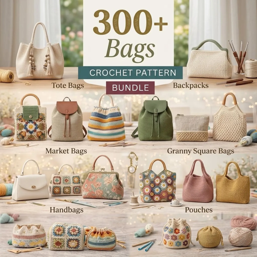 Cozy Crochet Facebook ad: 90% Off Crochet Bag Bundle