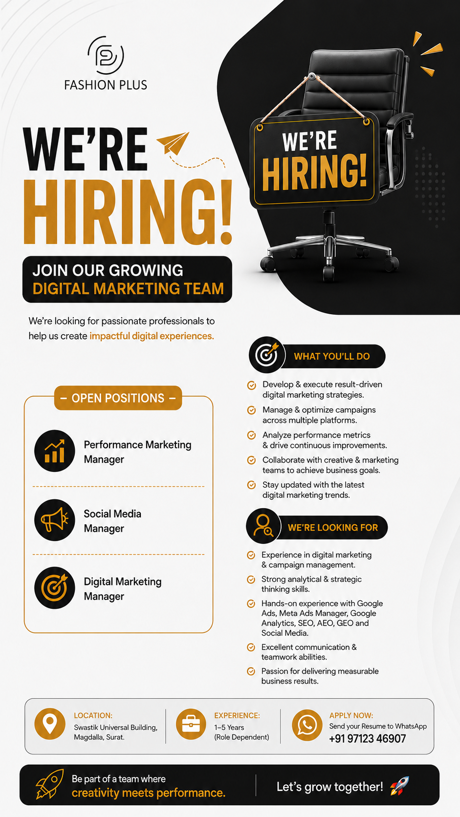 FASHION PLUS Facebook ad: Looking for your next career move in Digital Marketing?