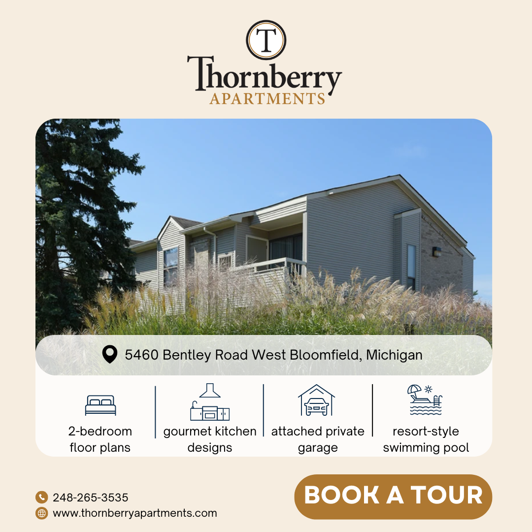Thornberry Apartments Facebook ad: Your New Home in the Heart of West Bloomfield, MI