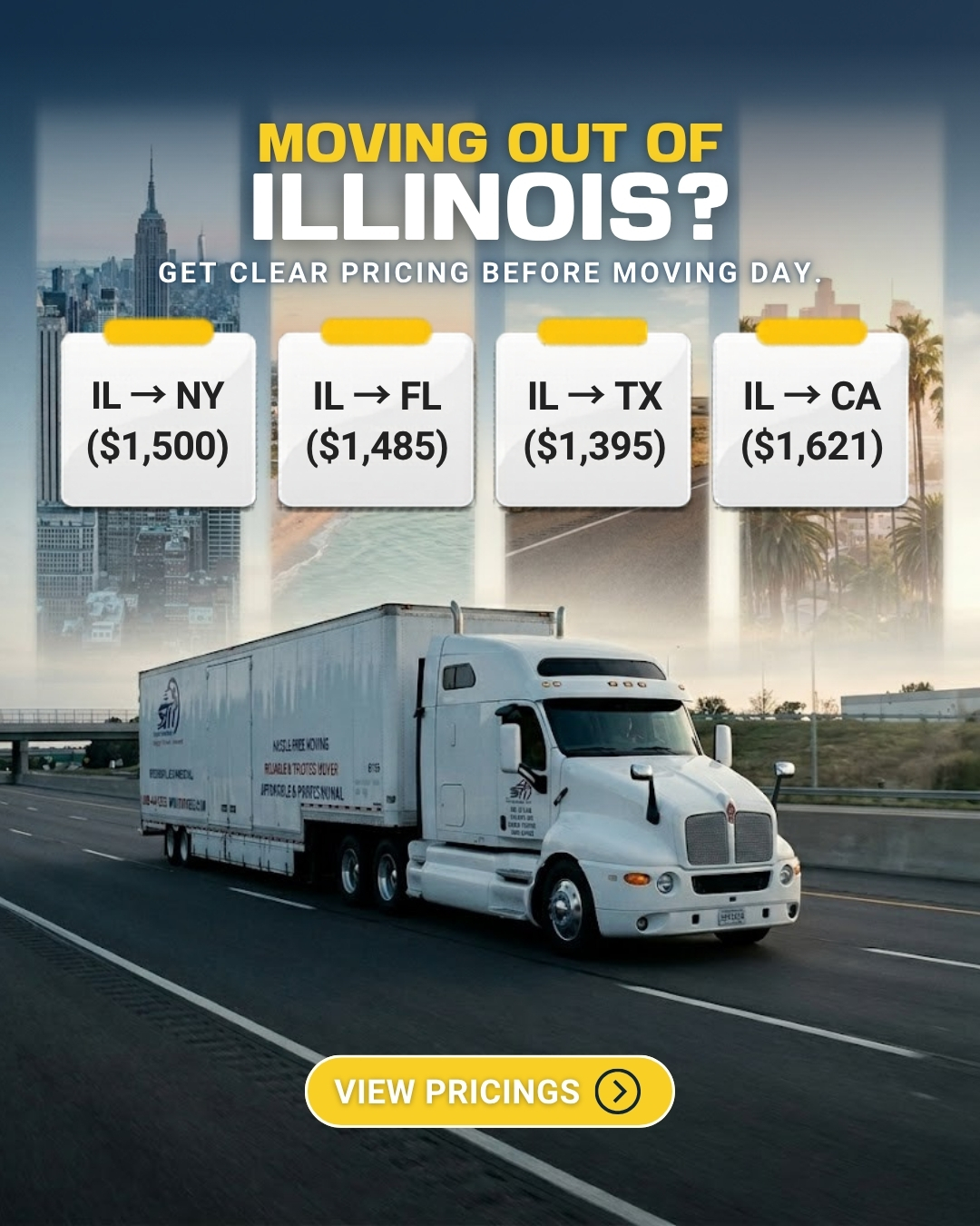 STI Moving & Storage Inc - Chicago Moving Company Facebook ad: Illinois Long-Distance Pricing