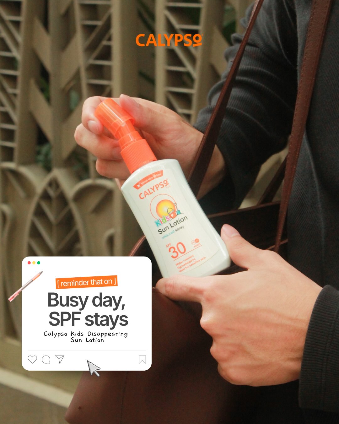 Calypso Philippines Facebook ad: Busy day? SPF stays.