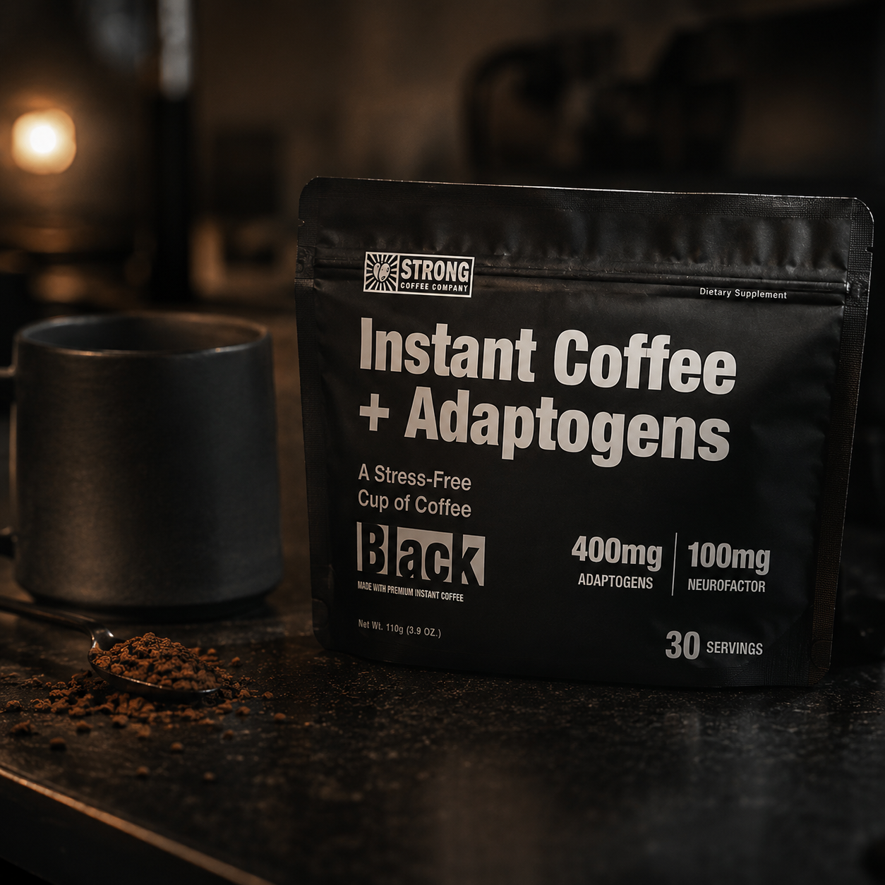 Strong Coffee Company Facebook ad: Coffee that's ACTUALLY good for you.
