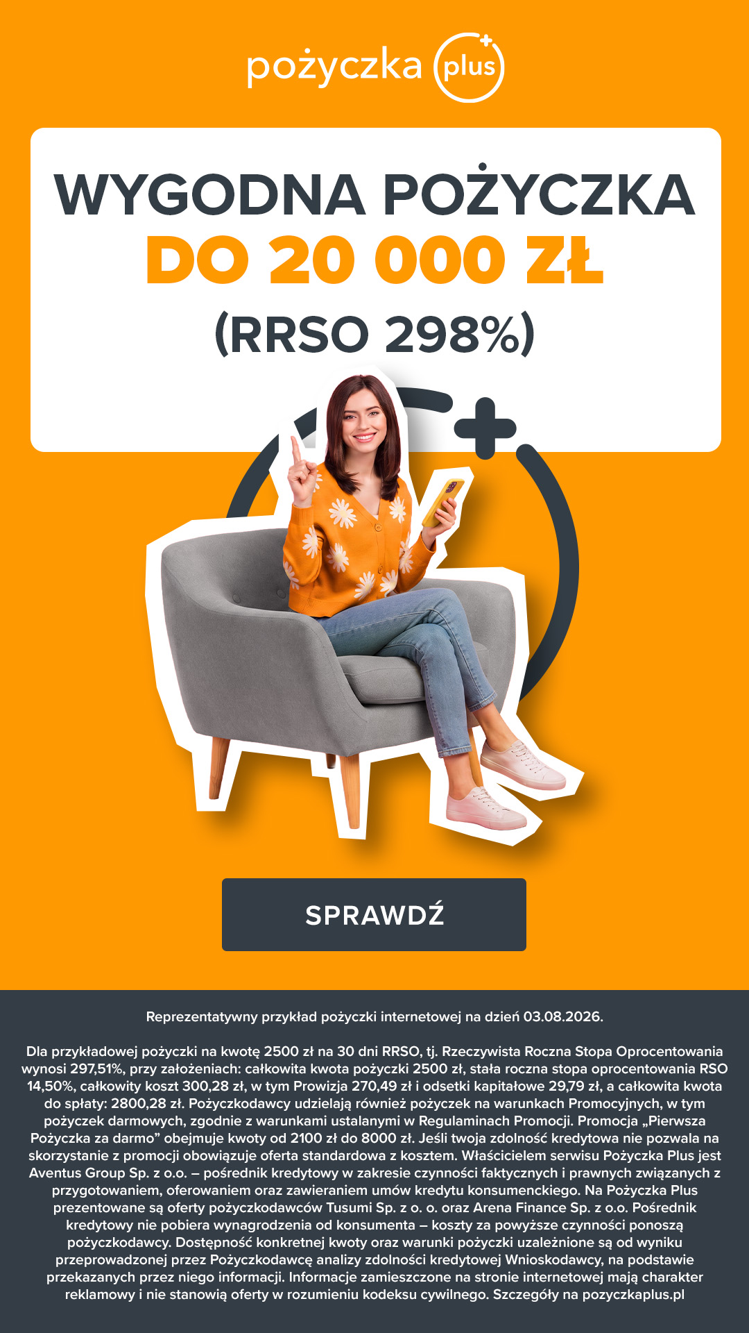 Pozyczkaplus.pl Facebook ad: Wnioskuj już dziś!