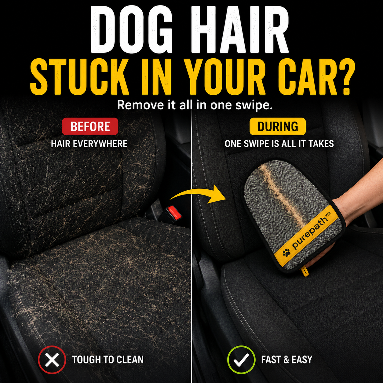 PurePath Facebook ad: Tired of Pet Hair?