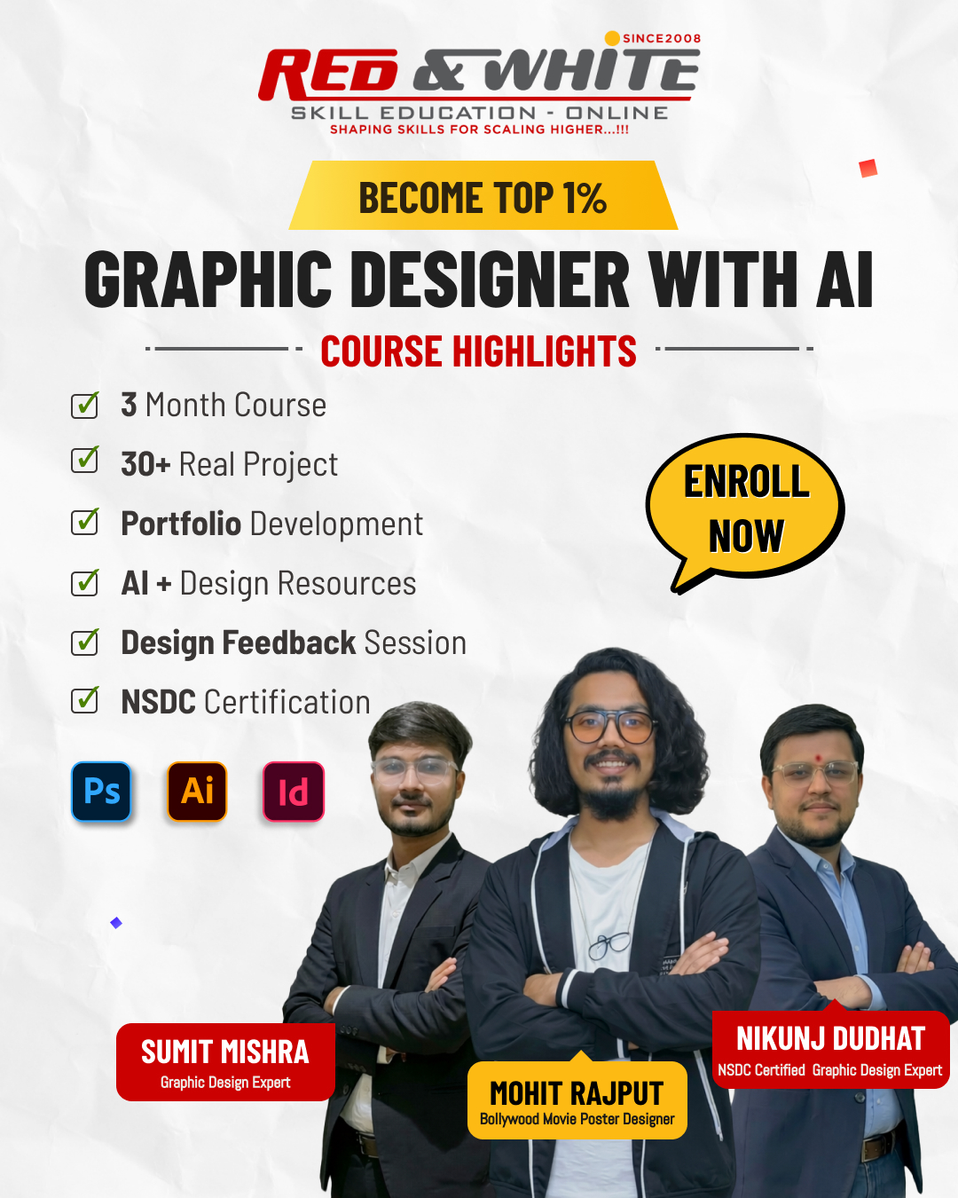 Red & White Skill Education Facebook ad
