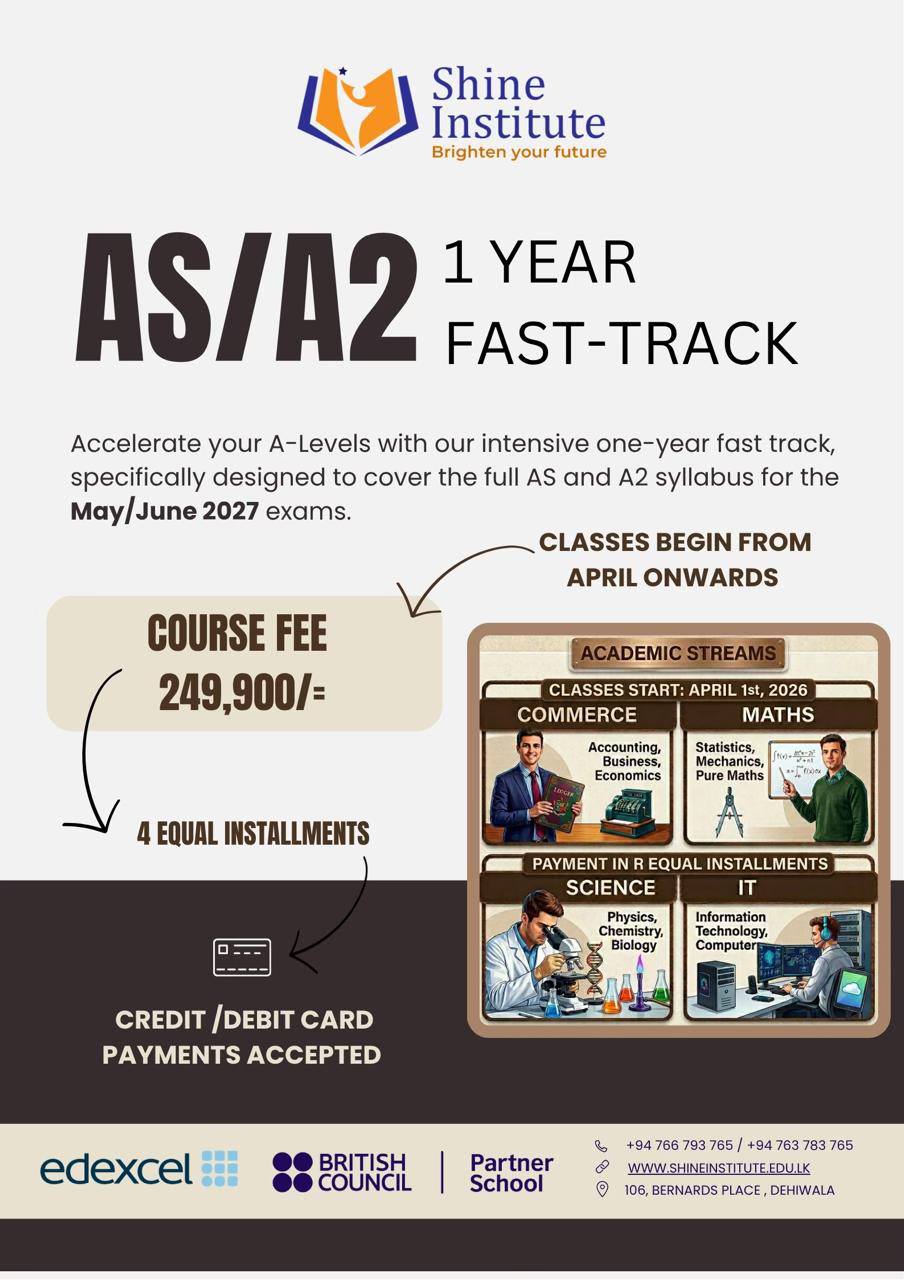 Shine Institute Facebook ad: Finish Your A/Ls 12 Months Sooner.