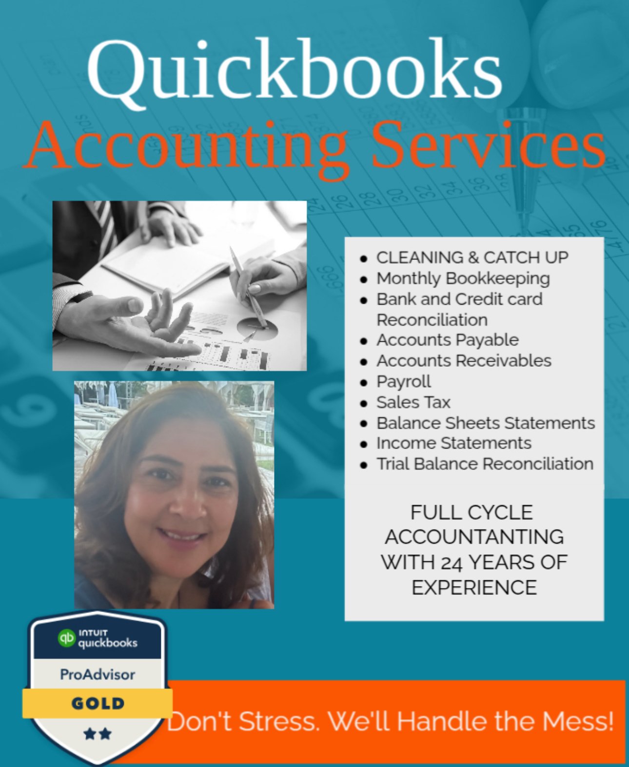 Clara Madrid Facebook ad: Quickbooks Bookkeeping Accounting