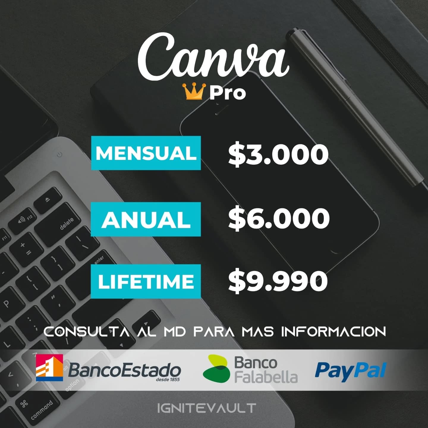 Ignite Vault Facebook ad: ¿Eres diseñador, emprendedor o creador de contenido y…