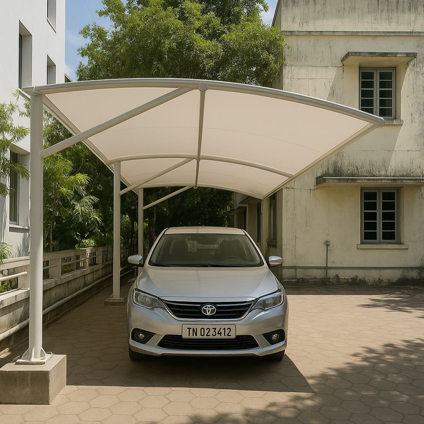 Sagar Awning Facebook ad: Premium Car Parking Tensile Roof, Waterproof & Sun…