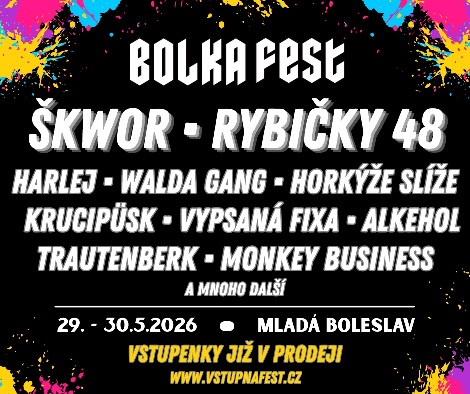 BOLKA FEST Facebook ad: Bolka Fest! 29.-30. 5. 2026 | Krásná Louka, Mladá Boleslav