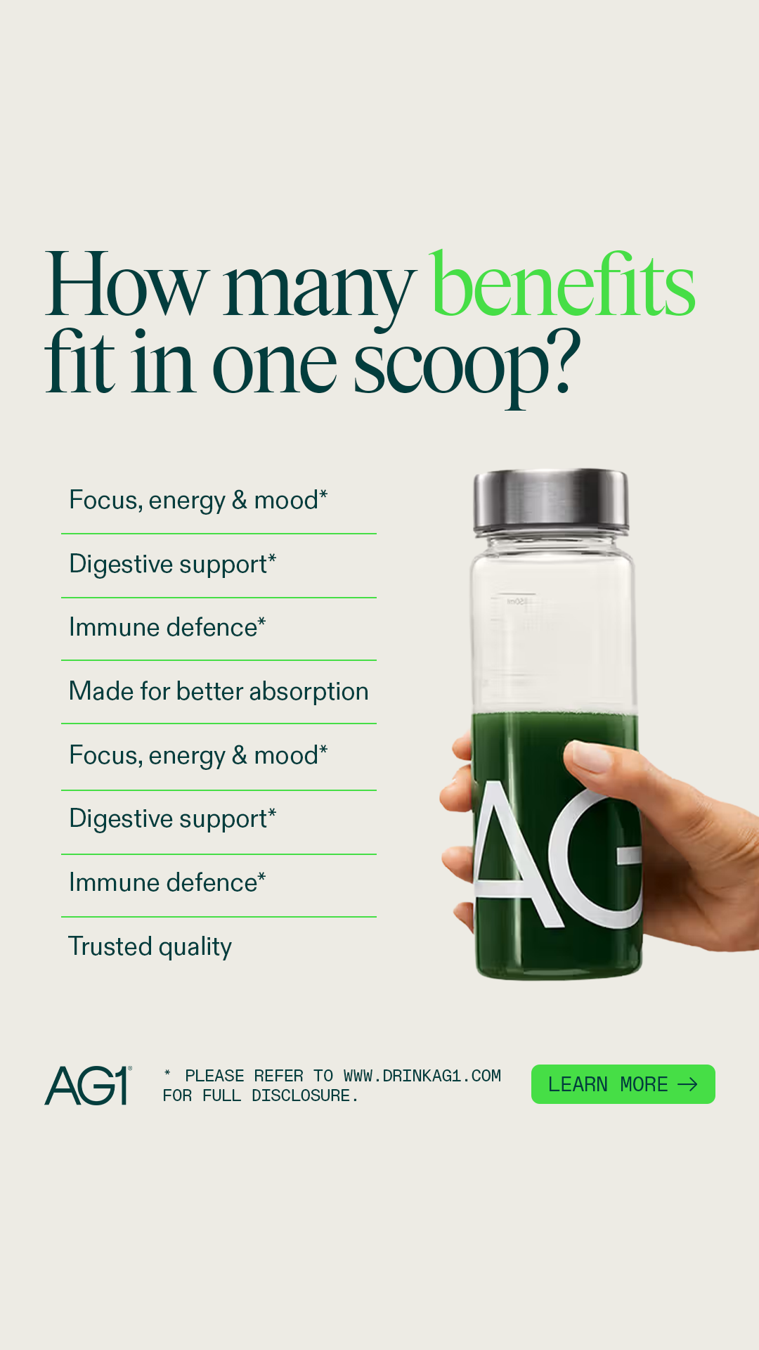AG1 by Athletic Greens Facebook ad