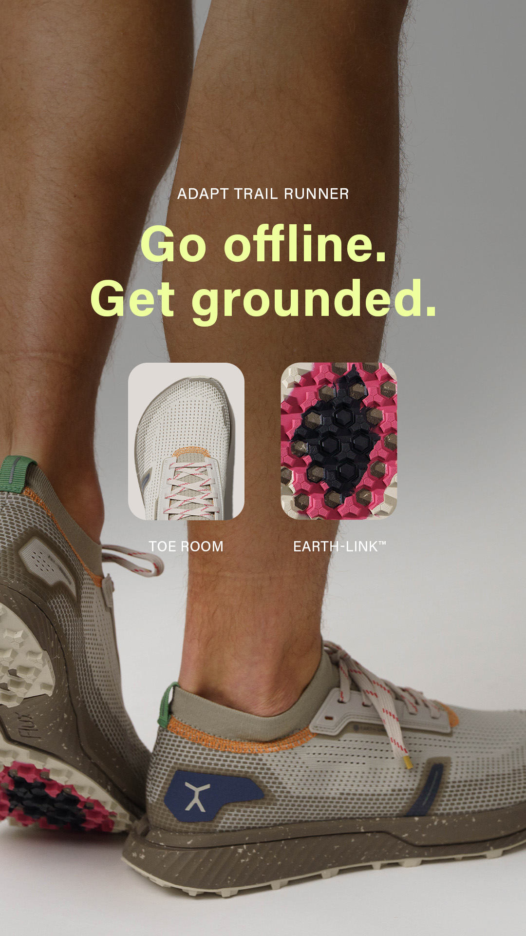 Flux Footwear Facebook ad: Disconnect to Reconnect.