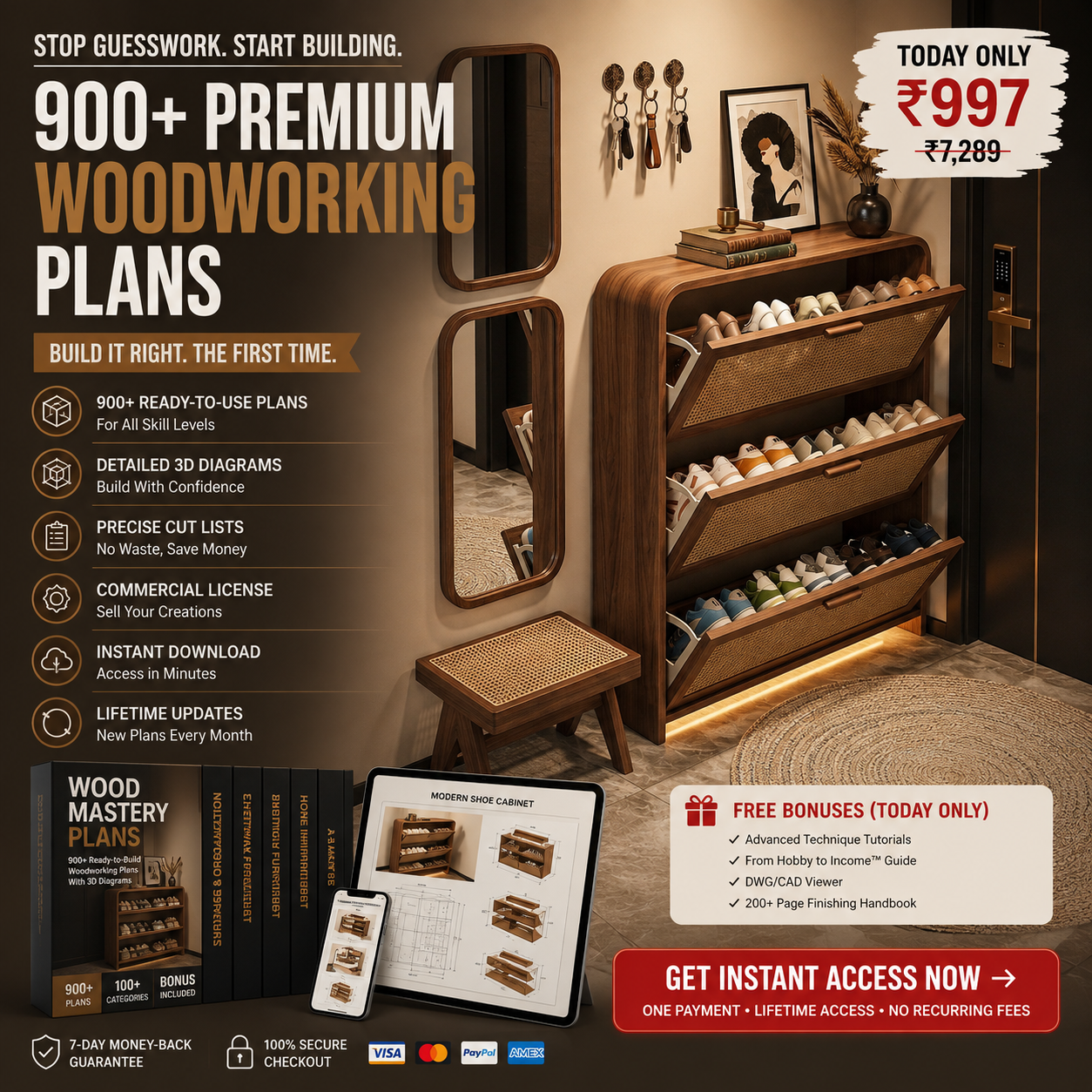 Woodking Facebook ad: Build It Right The First Time.