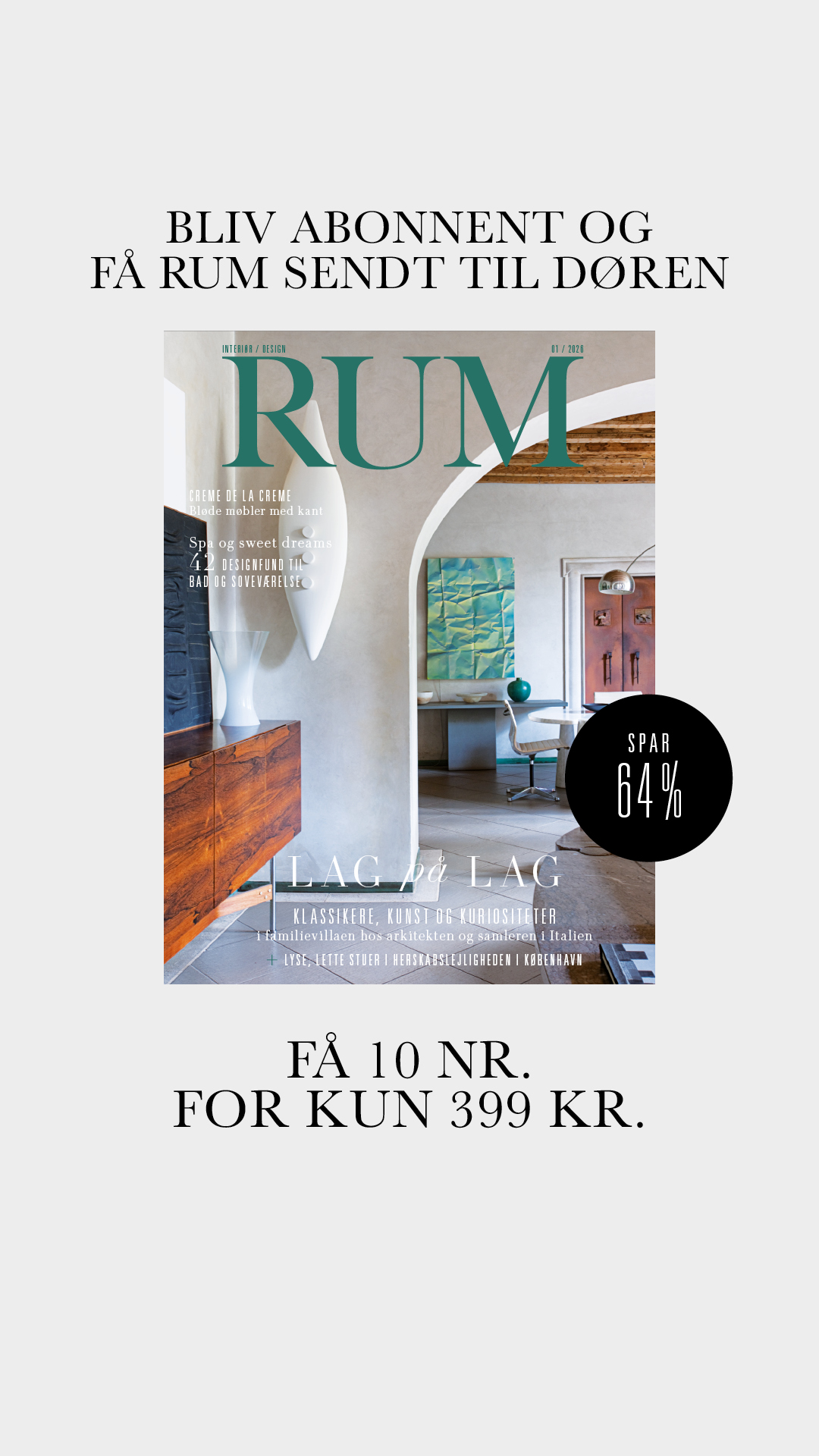 RUM Interiør & Design Facebook ad from Feb 8, 2026