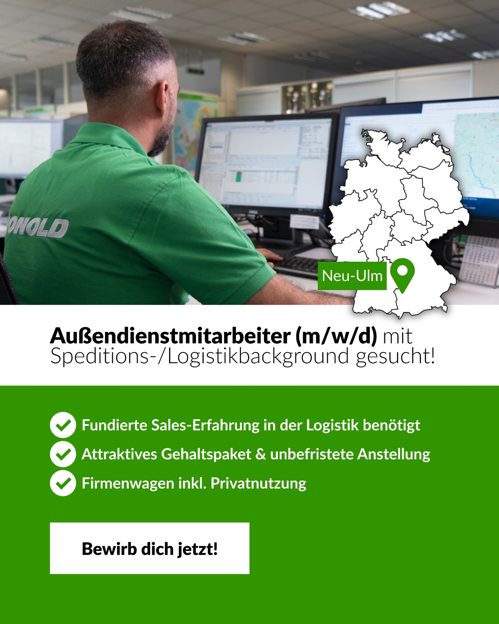 Honold Facebook ad: Sales-Jäger gesucht: Firmenwagen & ungedeckelte Tantiemen!