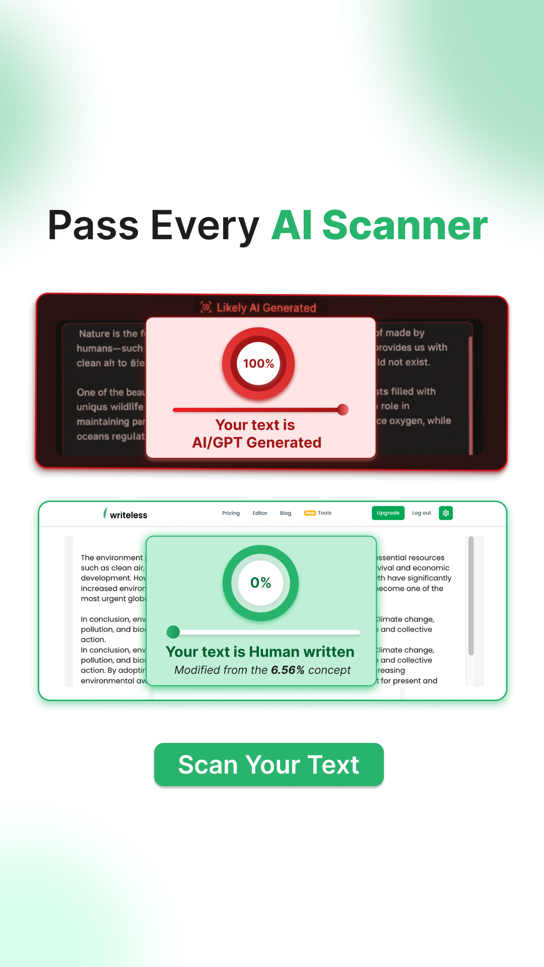 Writeless AI Facebook ad