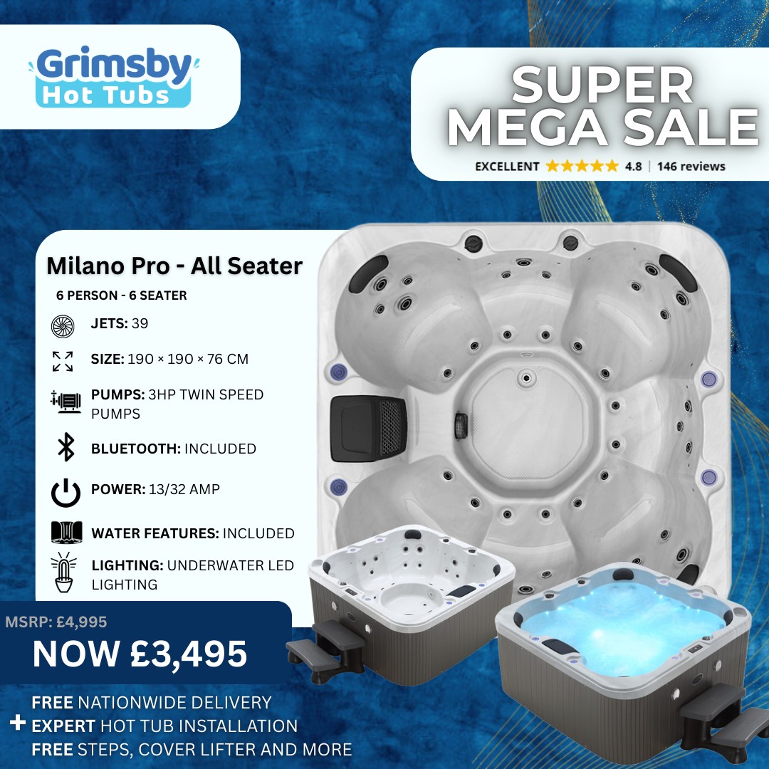 Grimsby Hot Tub Hire & Sales Facebook ad: SUPER MEGA SALE IS LIVE!