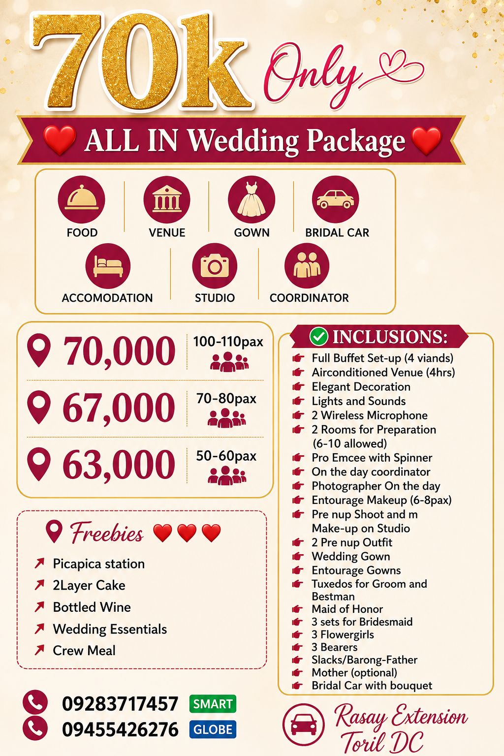 MALOLA's Function Hall and Catering Service Facebook ad