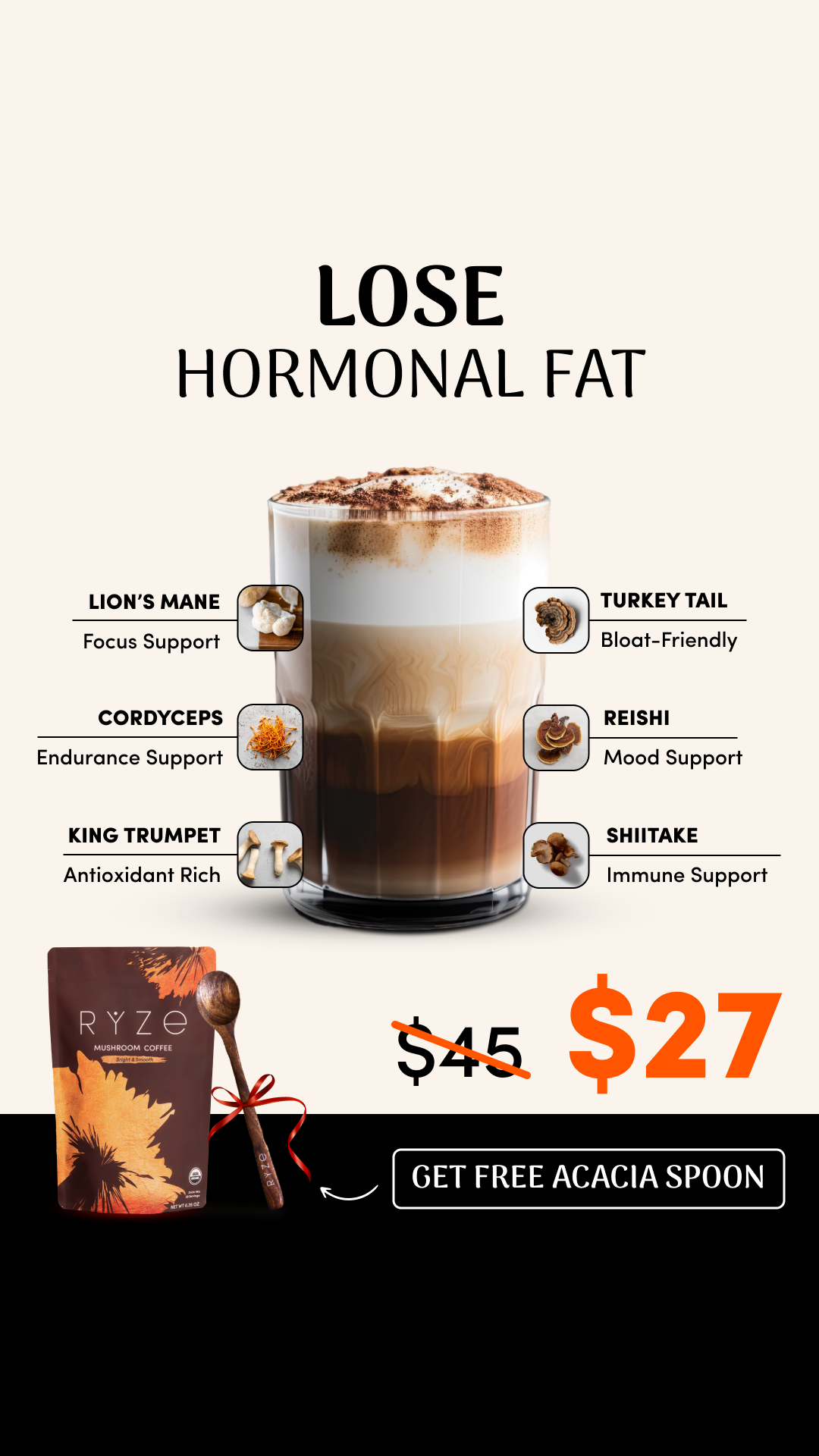 RYZE Superfoods Facebook ad