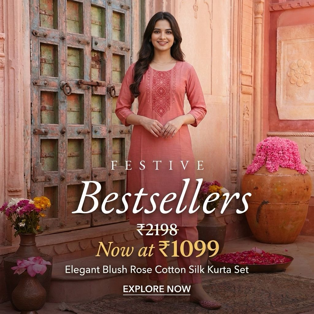 Sakta.com Facebook ad: Elegant Co-ord Set in Linen Cotton