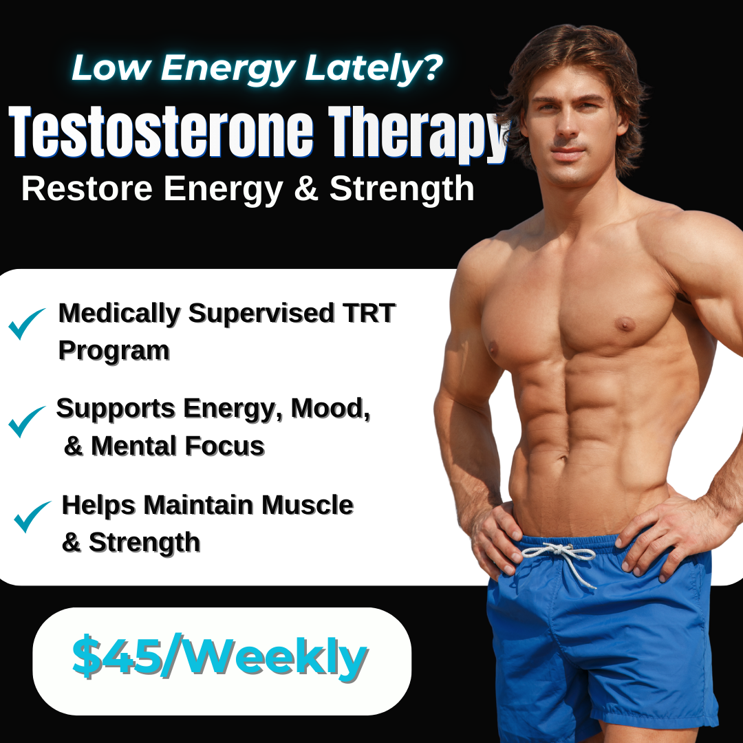 Evolve Medical Facebook ad: Explore Testosterone Therapy for Energy & Strength