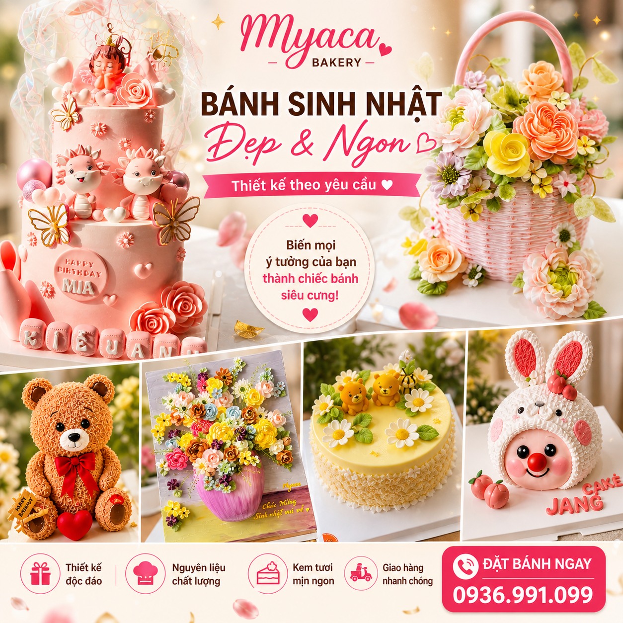 Myaca Bakery - Tiệm bánh ngon Hải Phòng Facebook ad: KHI BÁNH KEM TRỞ THÀNH MỘT TÁC PHẨM…