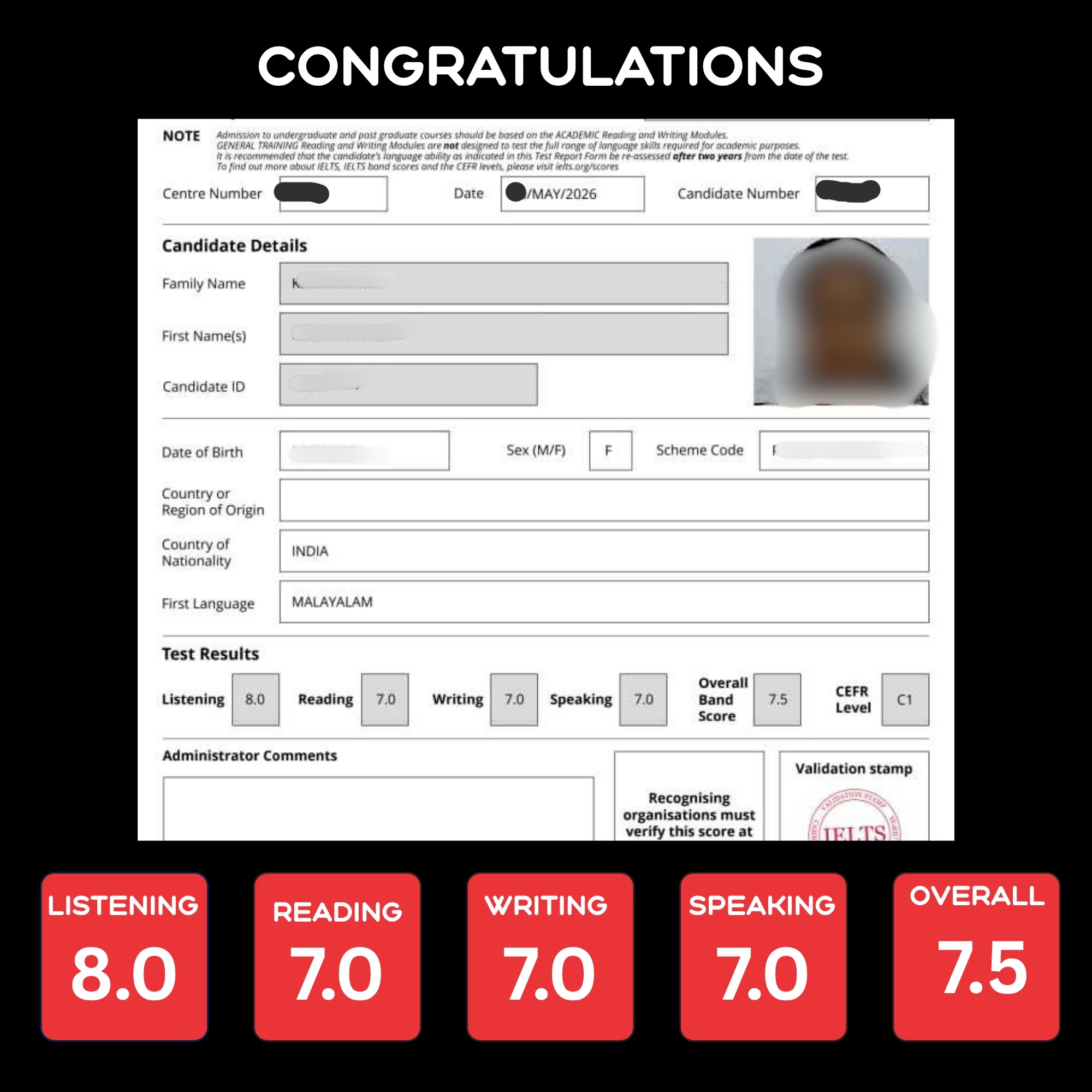 IELTS with Meghna Facebook ad: Improve Your IELTS Score in 30 Days