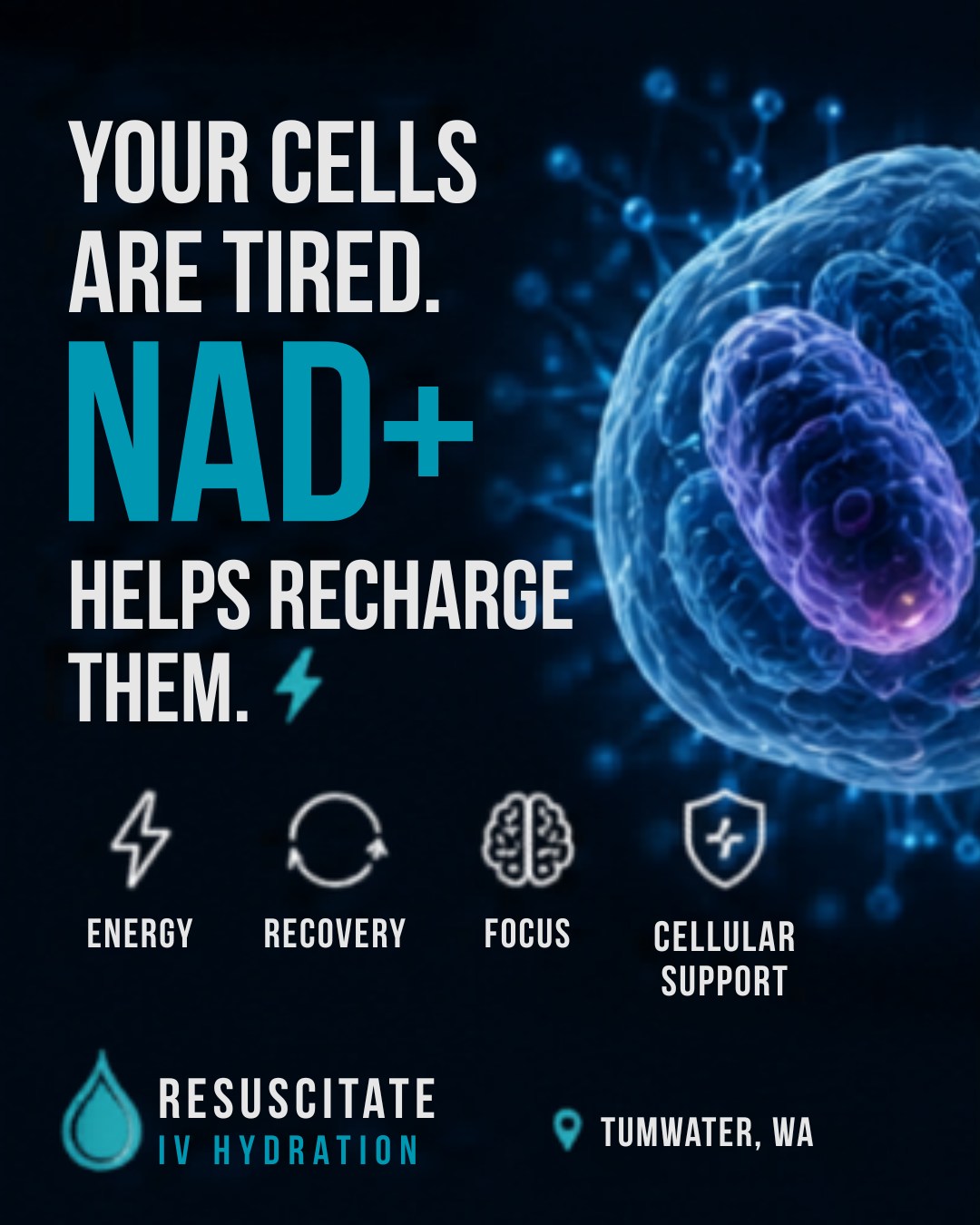 Resuscitate IV Hydration Facebook ad: Boost Your Energy from the Inside Out!