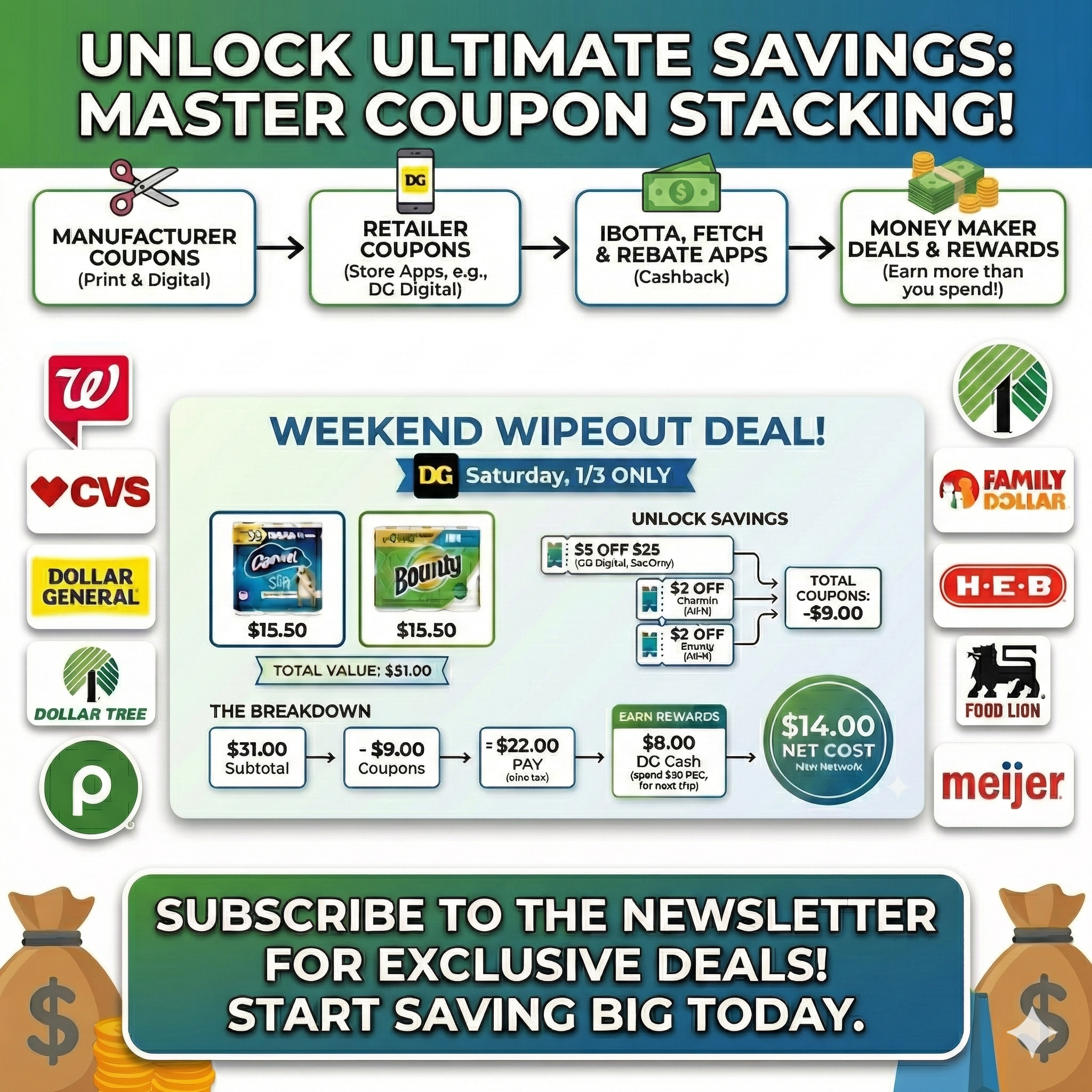 RetailShout - Retail Deal Finder Facebook ad: Weekly Coupon Stacking Deals + Freebies-Sign Up