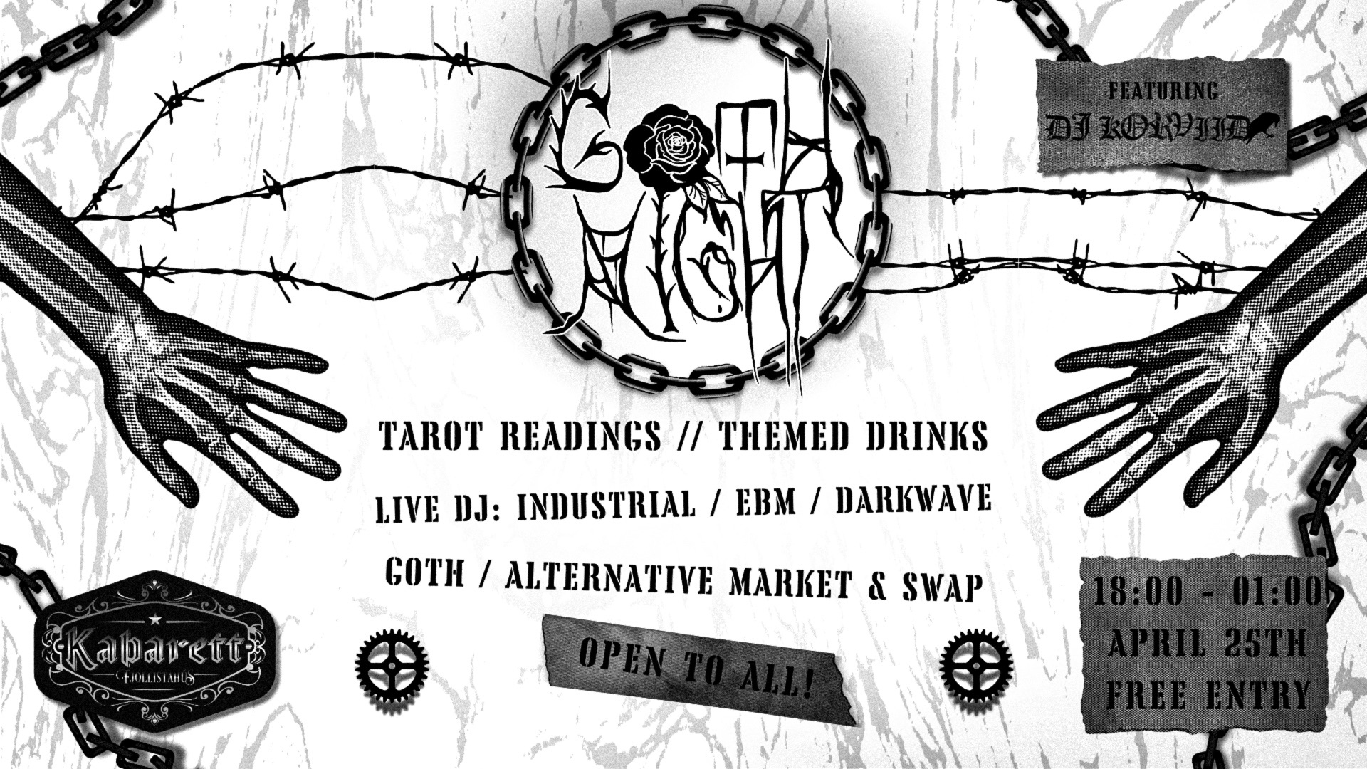 Kabarett Facebook ad: ⛧ Goth Night ⛧