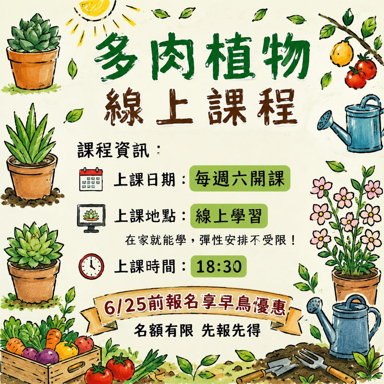 今日不加班 Facebook ad: 【綠意植栽學院】