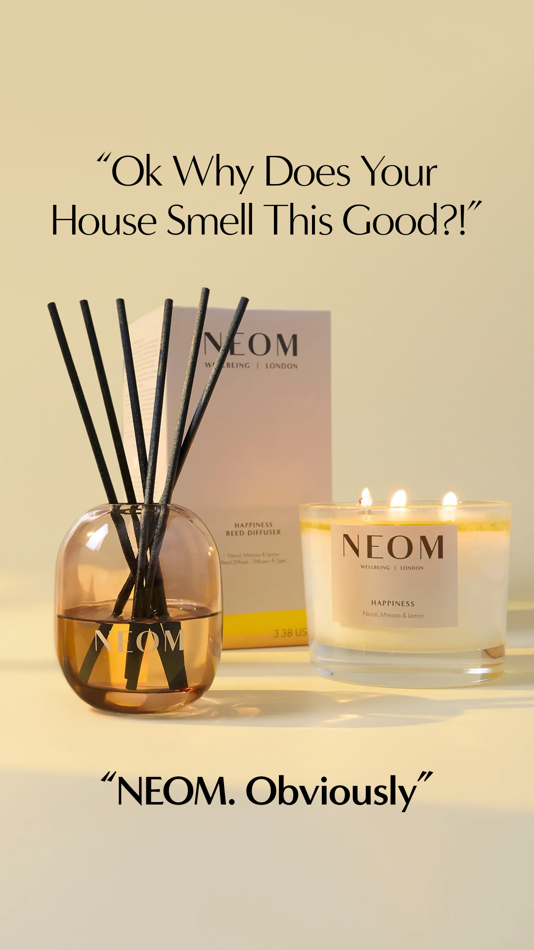 NEOM Wellbeing Facebook ad from Mar 24, 2026