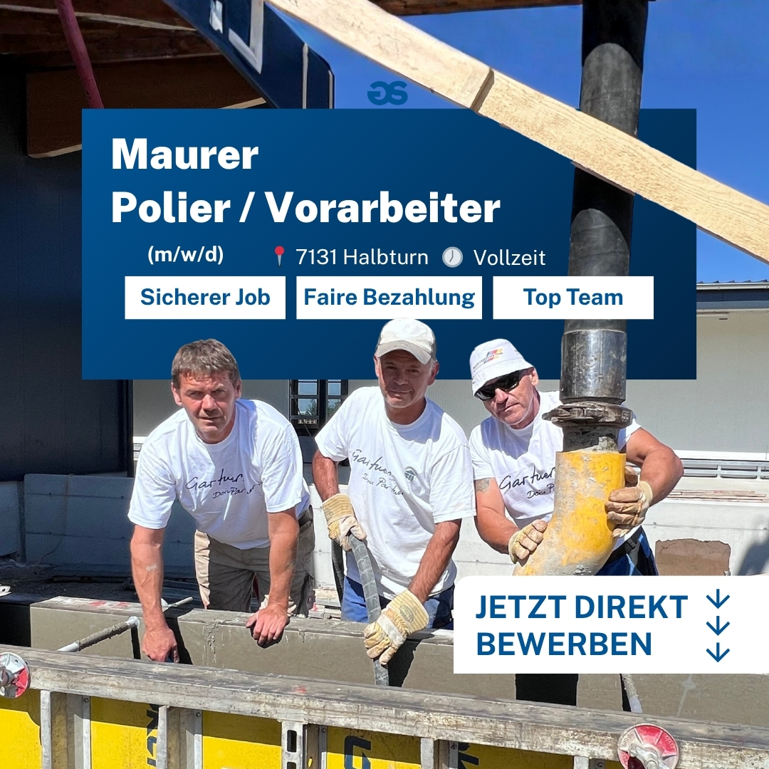 TopJobs Österreich Facebook ad: Mauerer Polier/Vorarbeiter (m/w/d) gesucht!