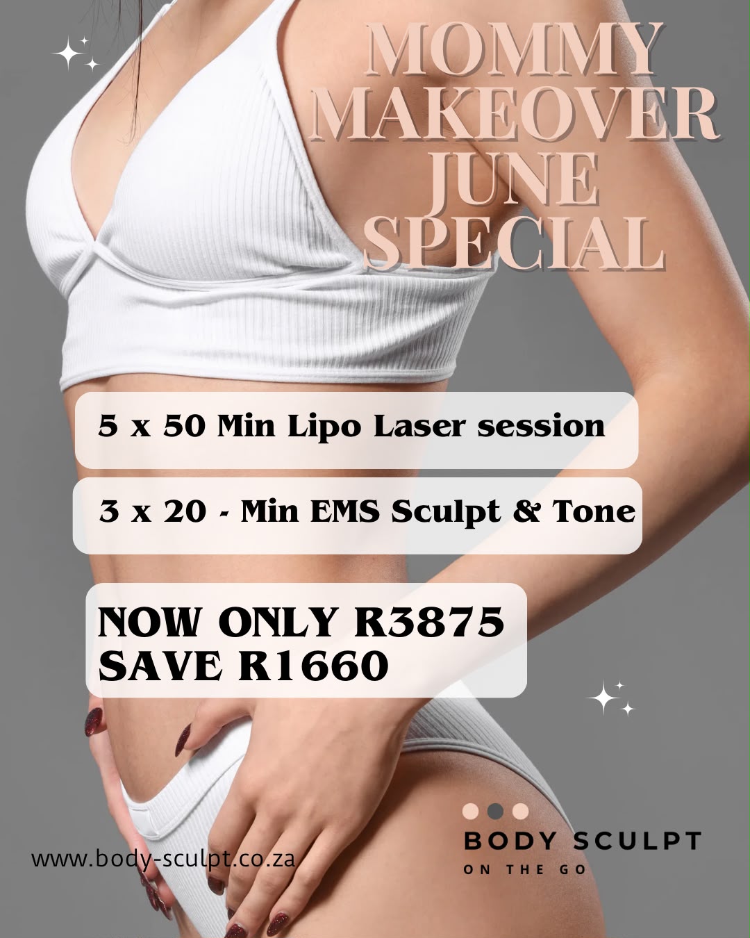 Body Sculpt On The Go Facebook ad: Post Baby Body Reset Special
