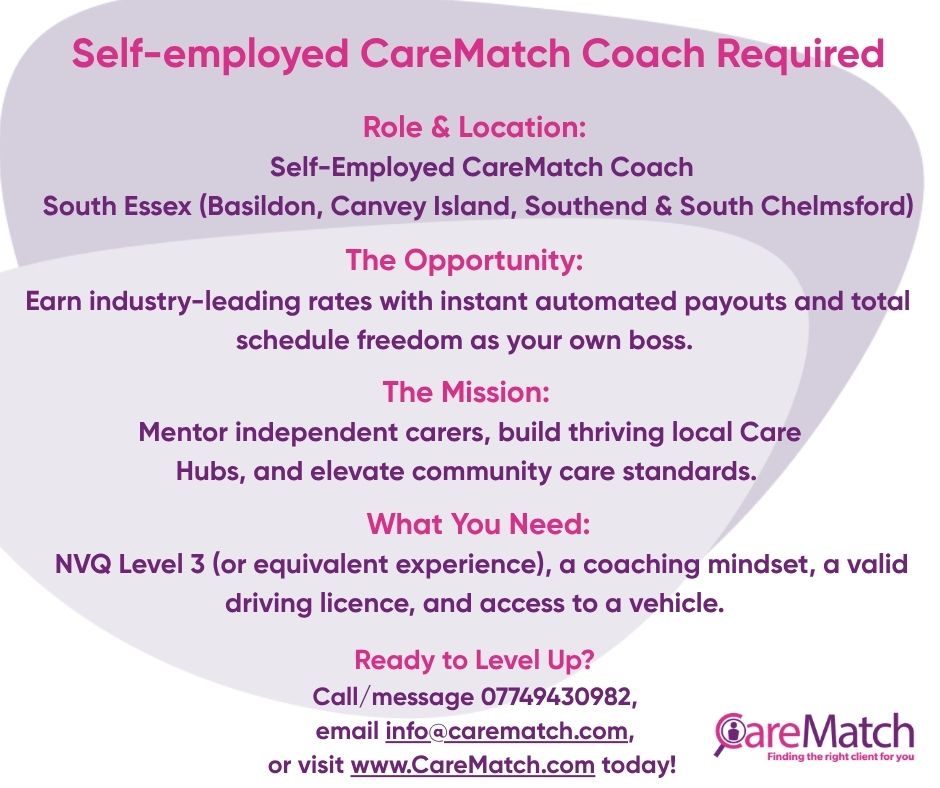 CareMatch Carers Facebook ad: Coach South Essex
