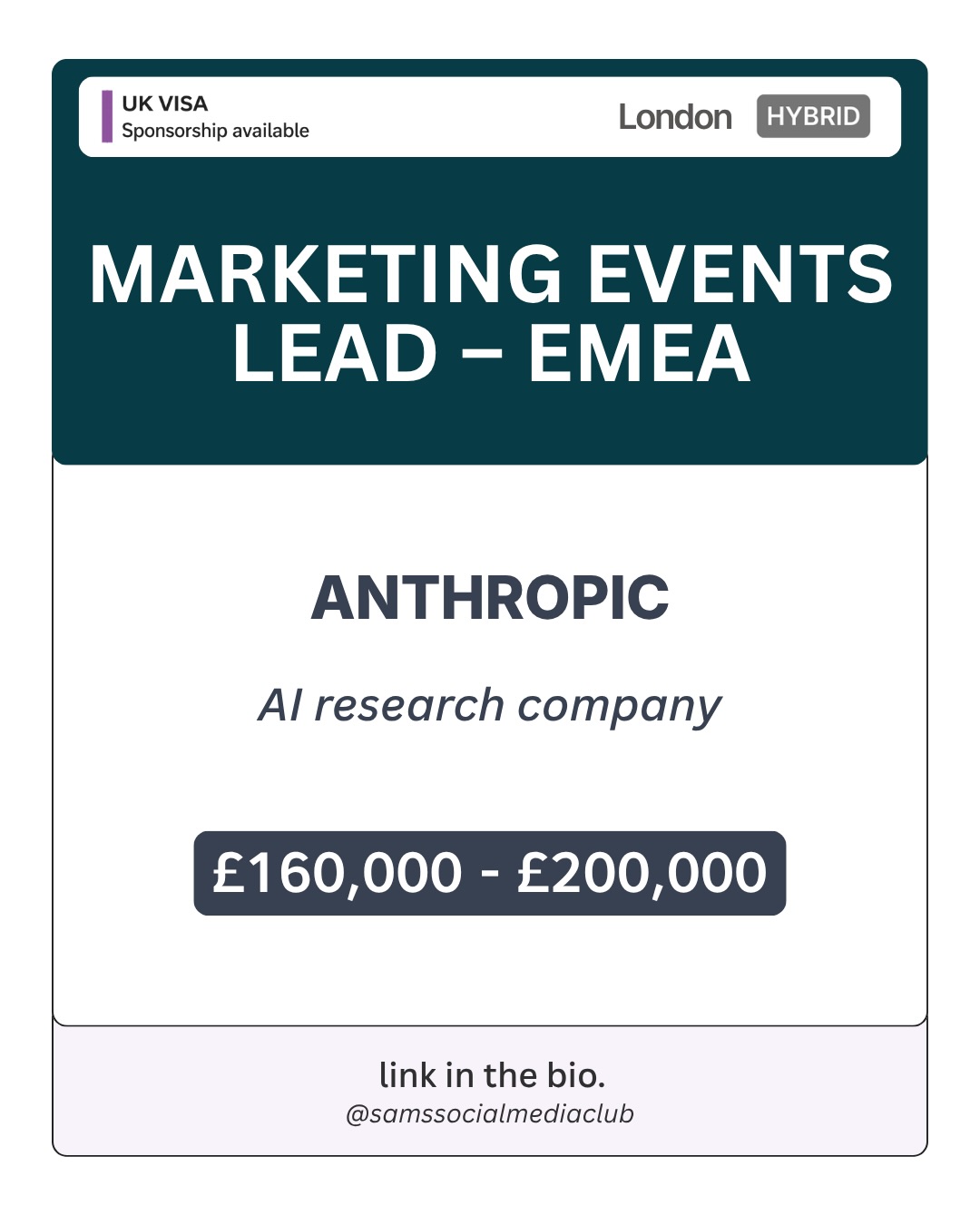 Sam's social media club. Facebook ad: UK Social Media & Marketing Jobs with Visa…