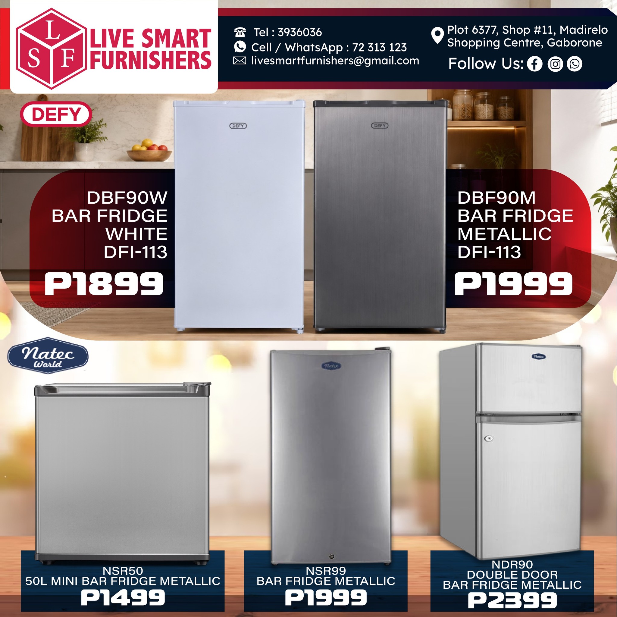 Live Smart Furnishers Facebook ad: Upgrade your home with unbeatable quality and prices!