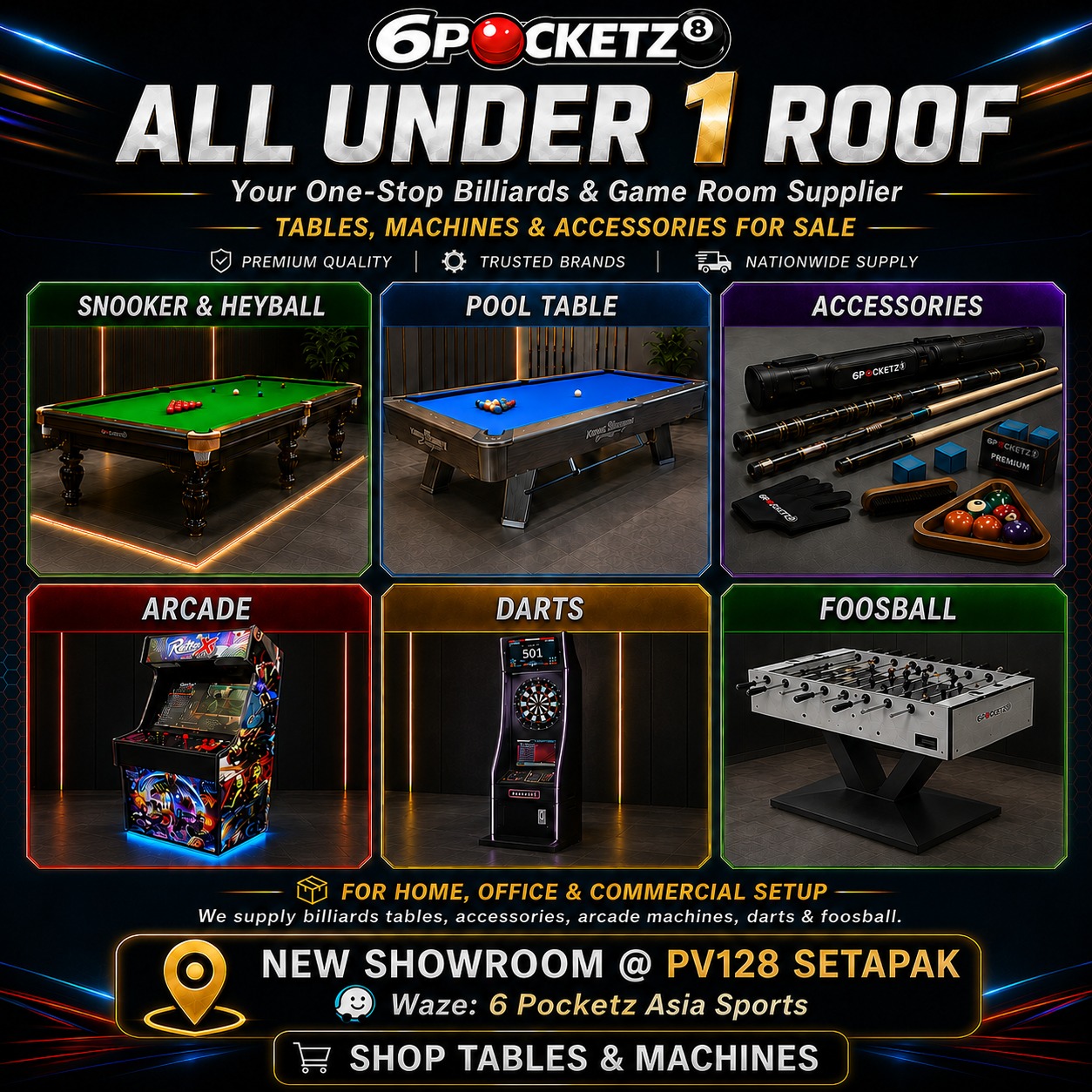 6Pocketz Facebook ad: KL / Setapak people, your game room upgrade…