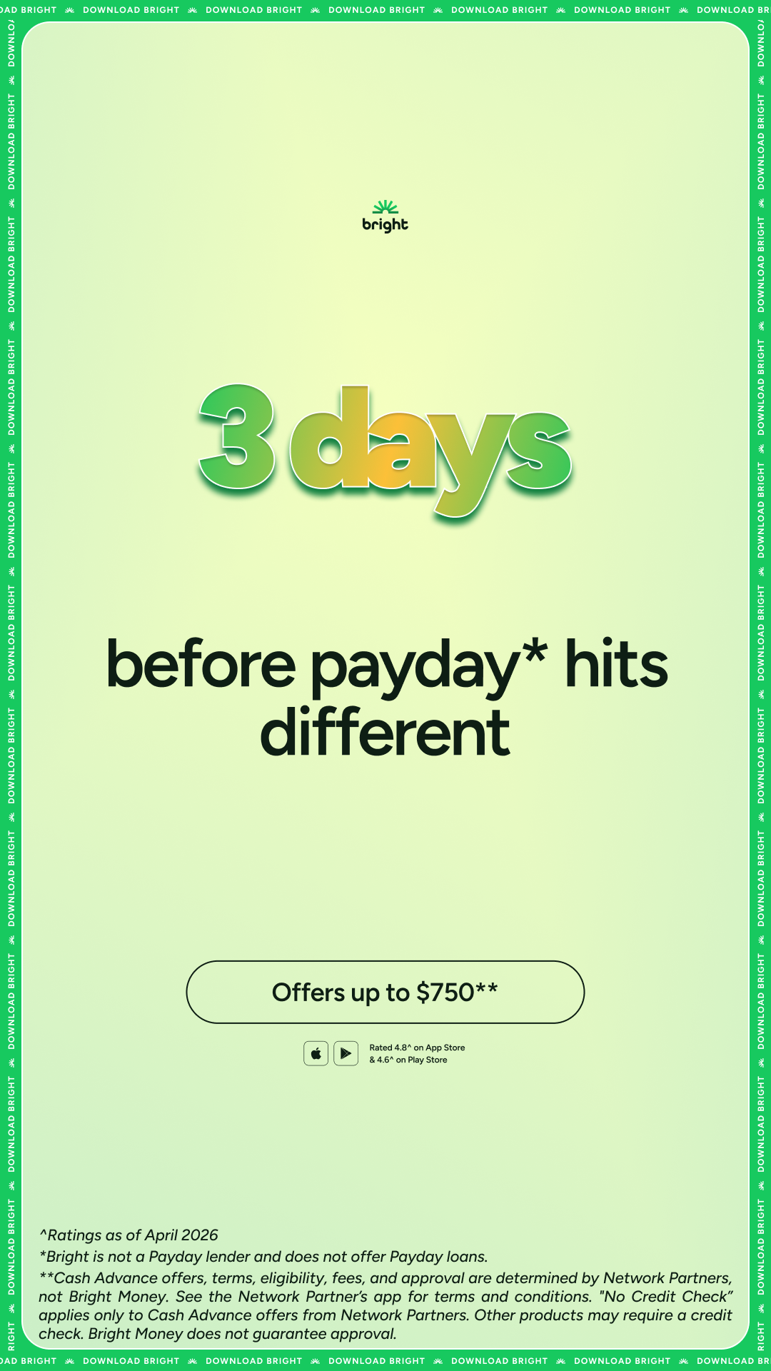 Bright Money Facebook ad