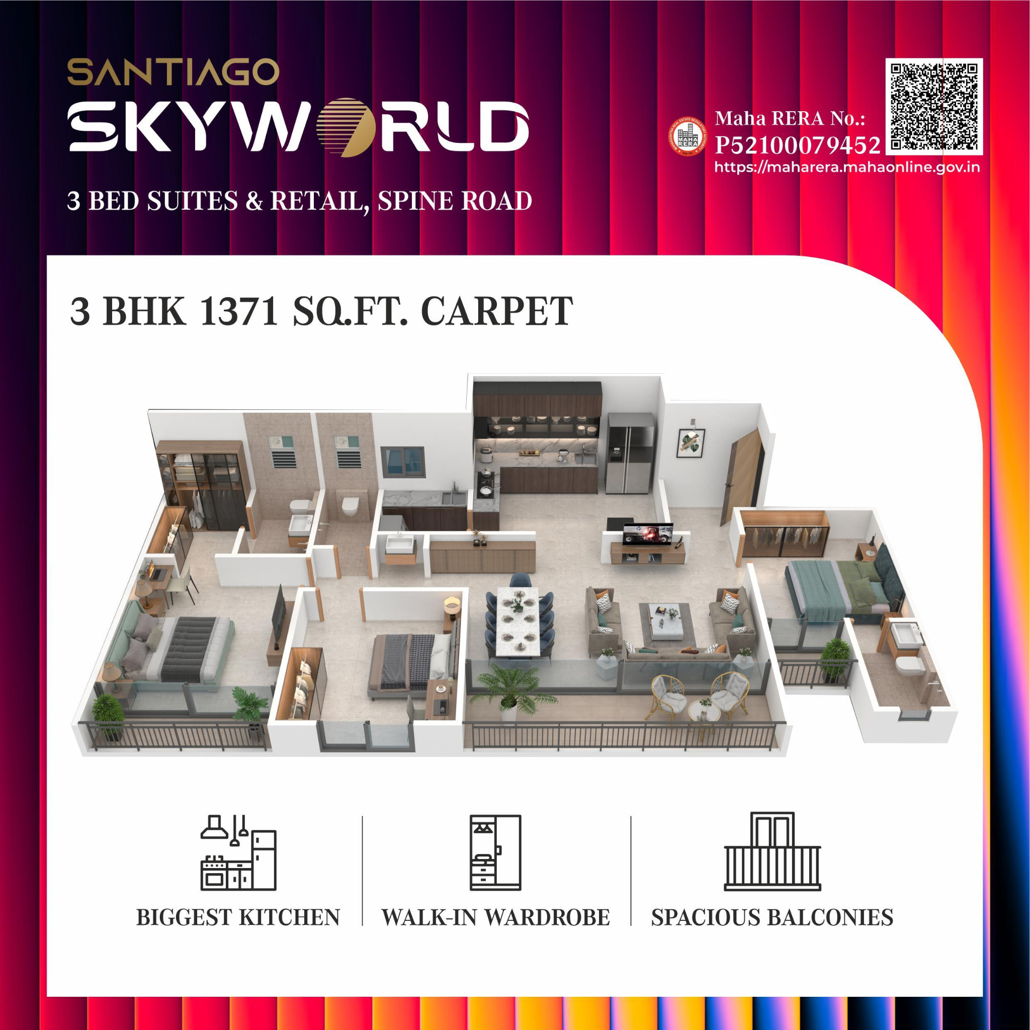 3 BHK Spine Road, PCMC New Launch Facebook ad