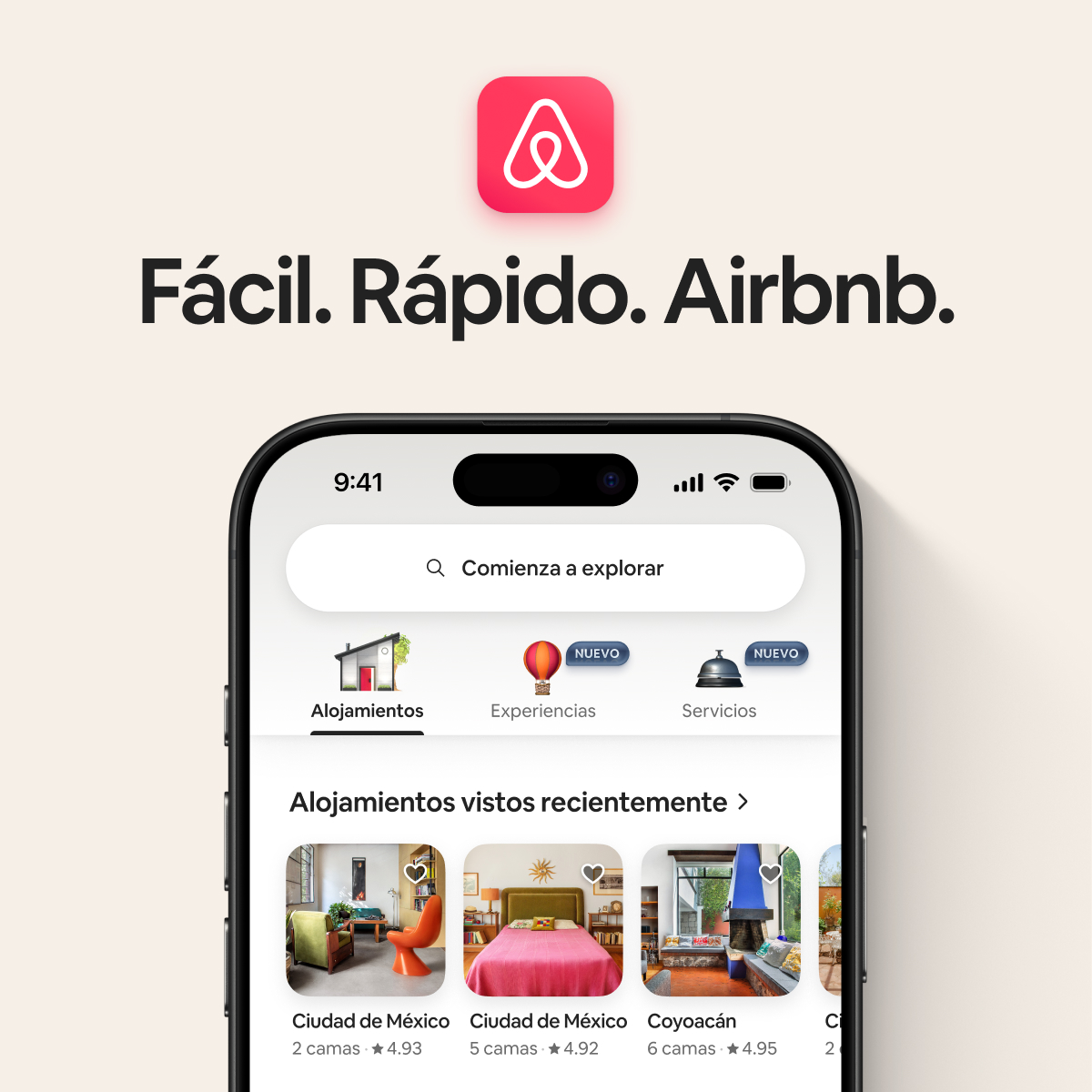 Airbnb Facebook ad: Descarga la app de Airbnb