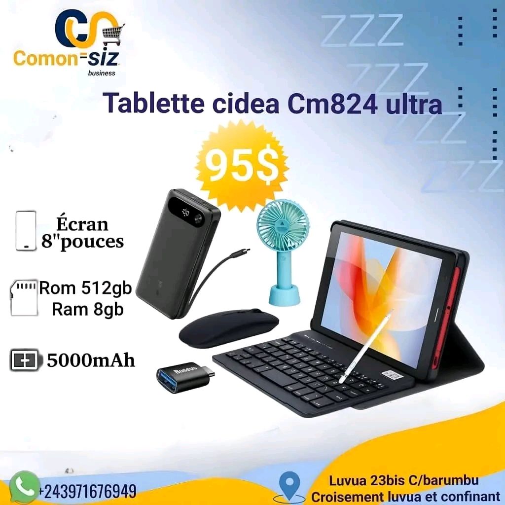 Comon-siz Facebook ad: Transformez votre quotidien avec la Tablette Cidea CM824…