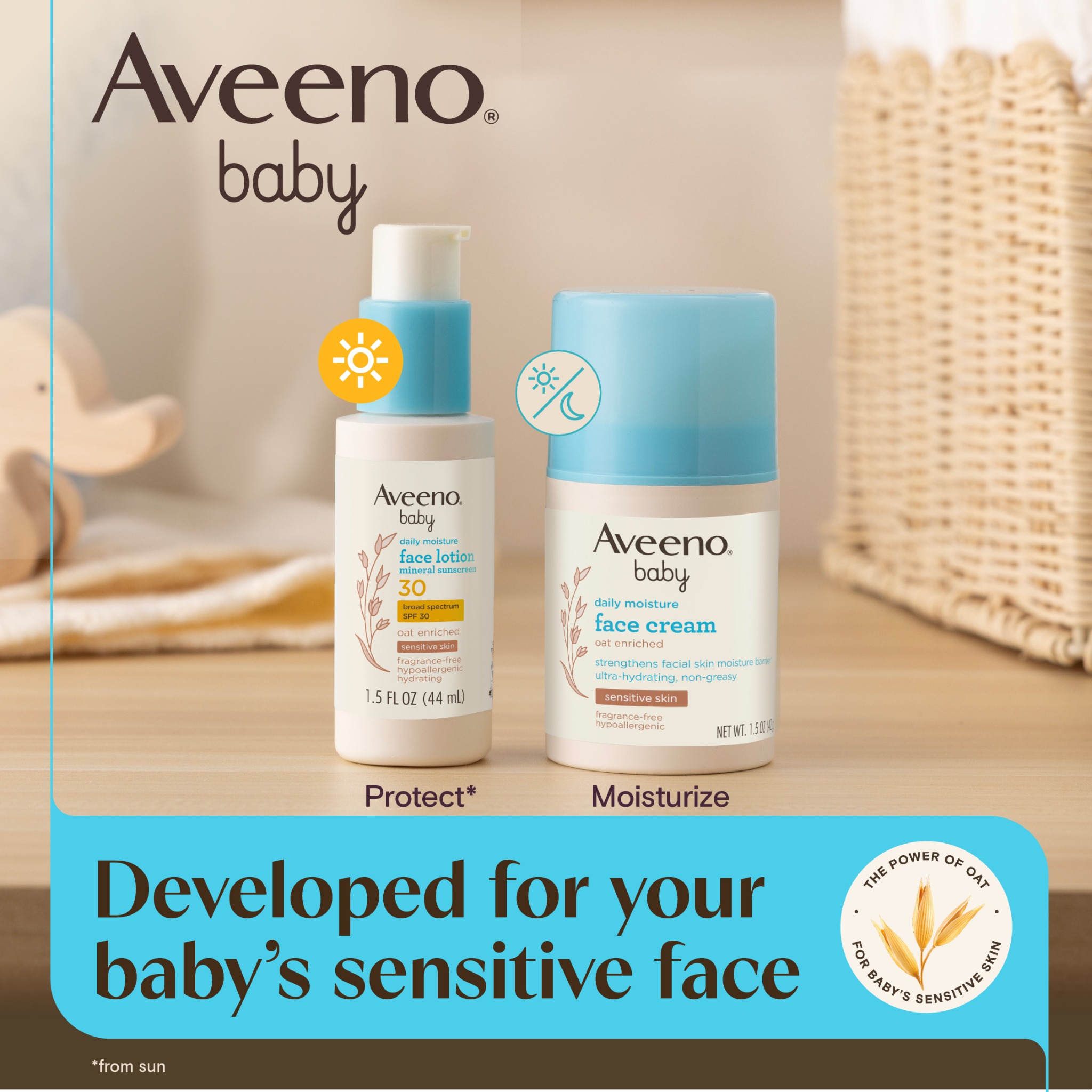 Aveeno Baby Facebook ad: New Aveeno Baby