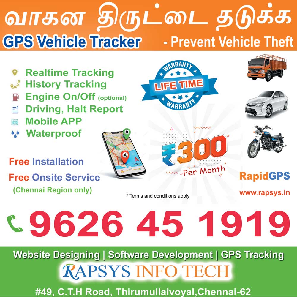 Rapsys Info Tech Facebook ad: Track Your Vehicle.