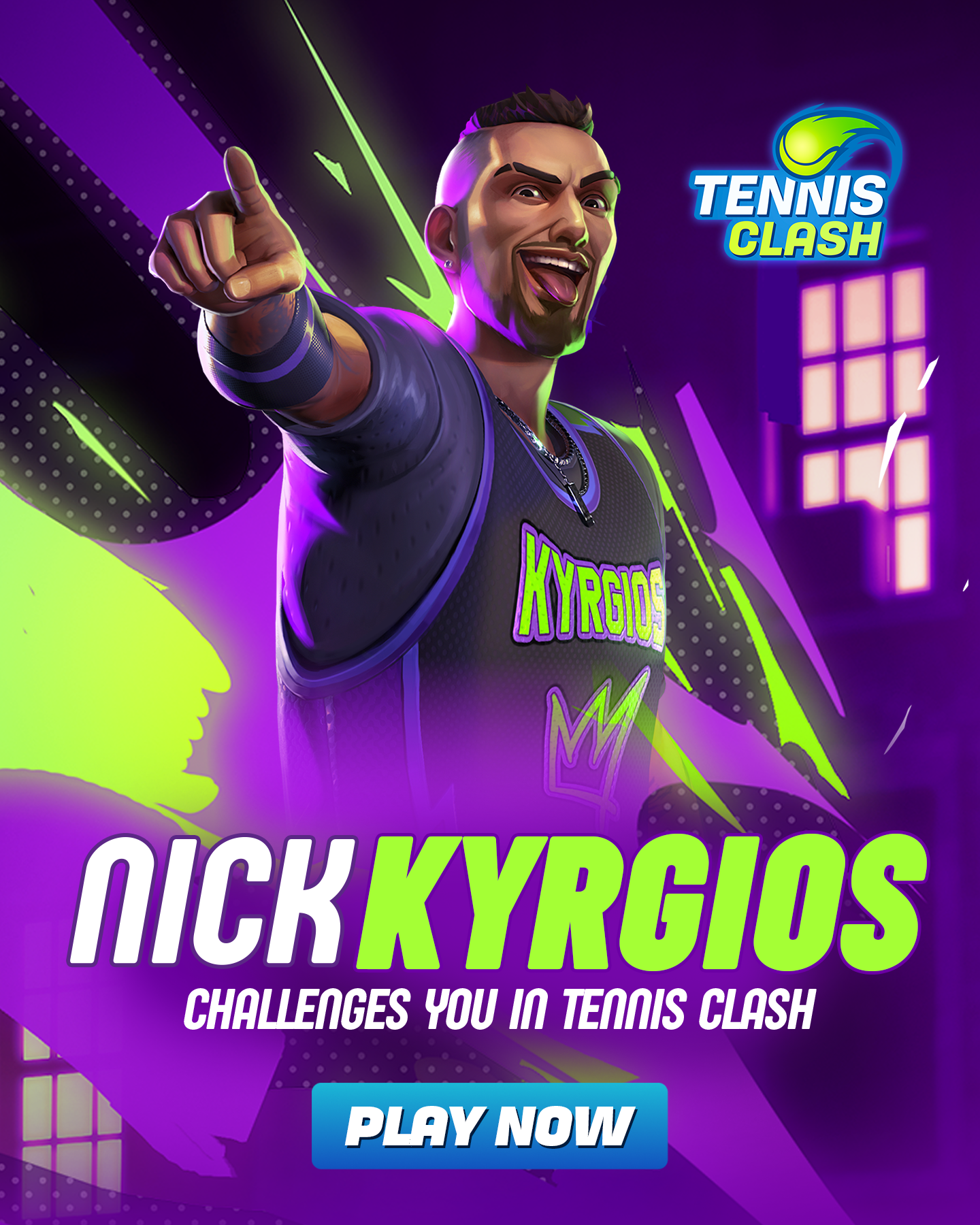 Tennis Clash Facebook ad