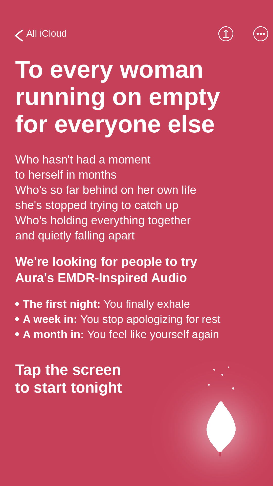 Aura: Find peace every day Facebook ad
