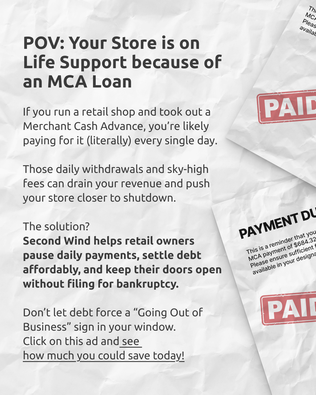 Second Wind Consultants Facebook ad