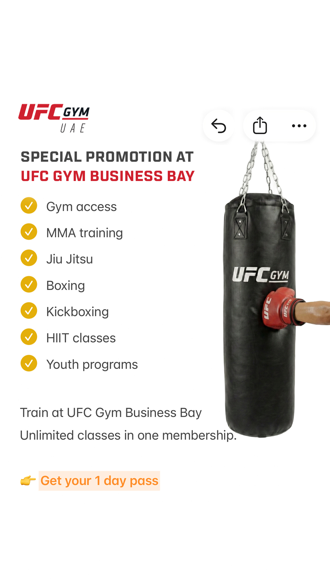 UFC GYM UAE Facebook ad