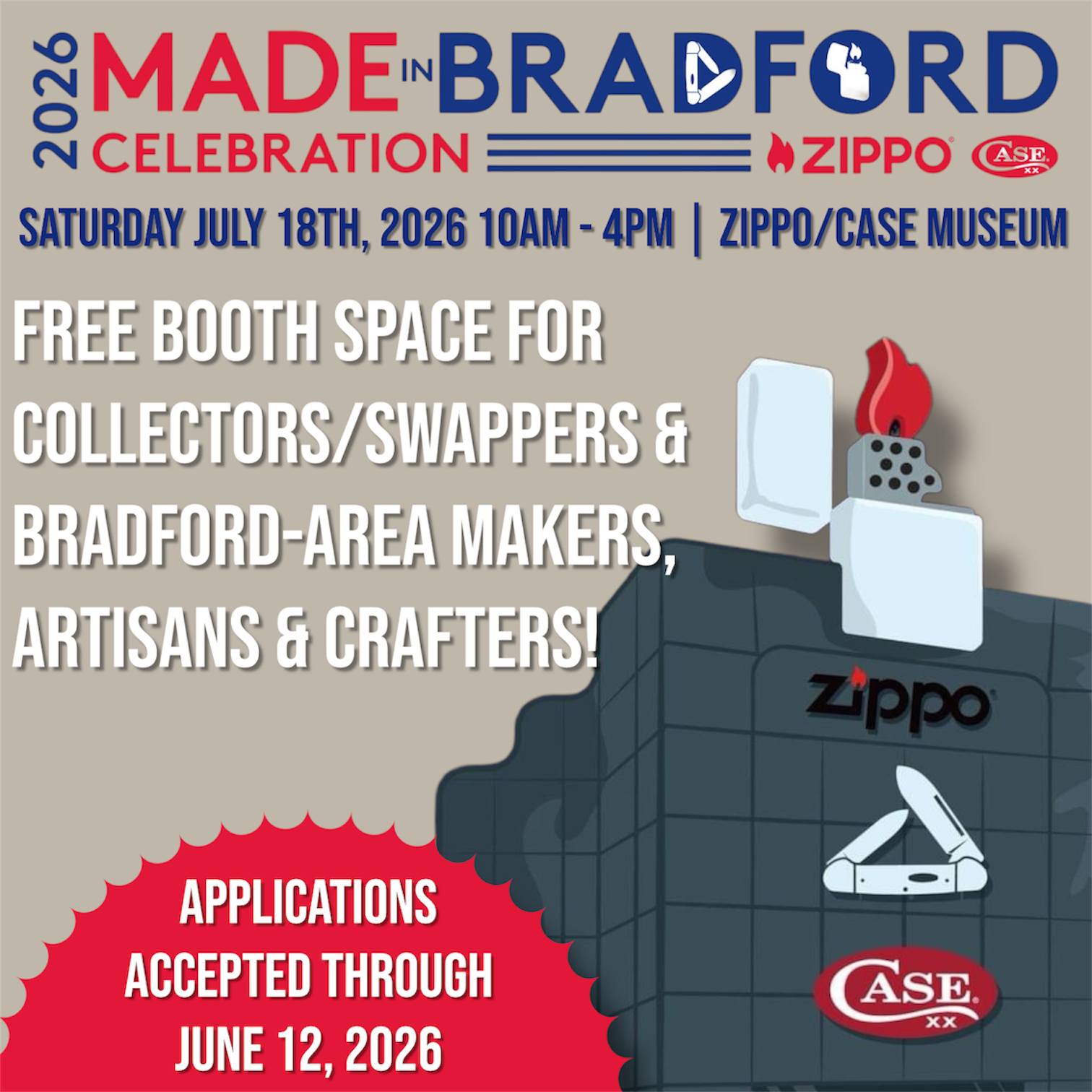 Zippo/Case Museum & Flagship Store Facebook ad: Calling all Zippo/Case collectors & local makers, artisans…