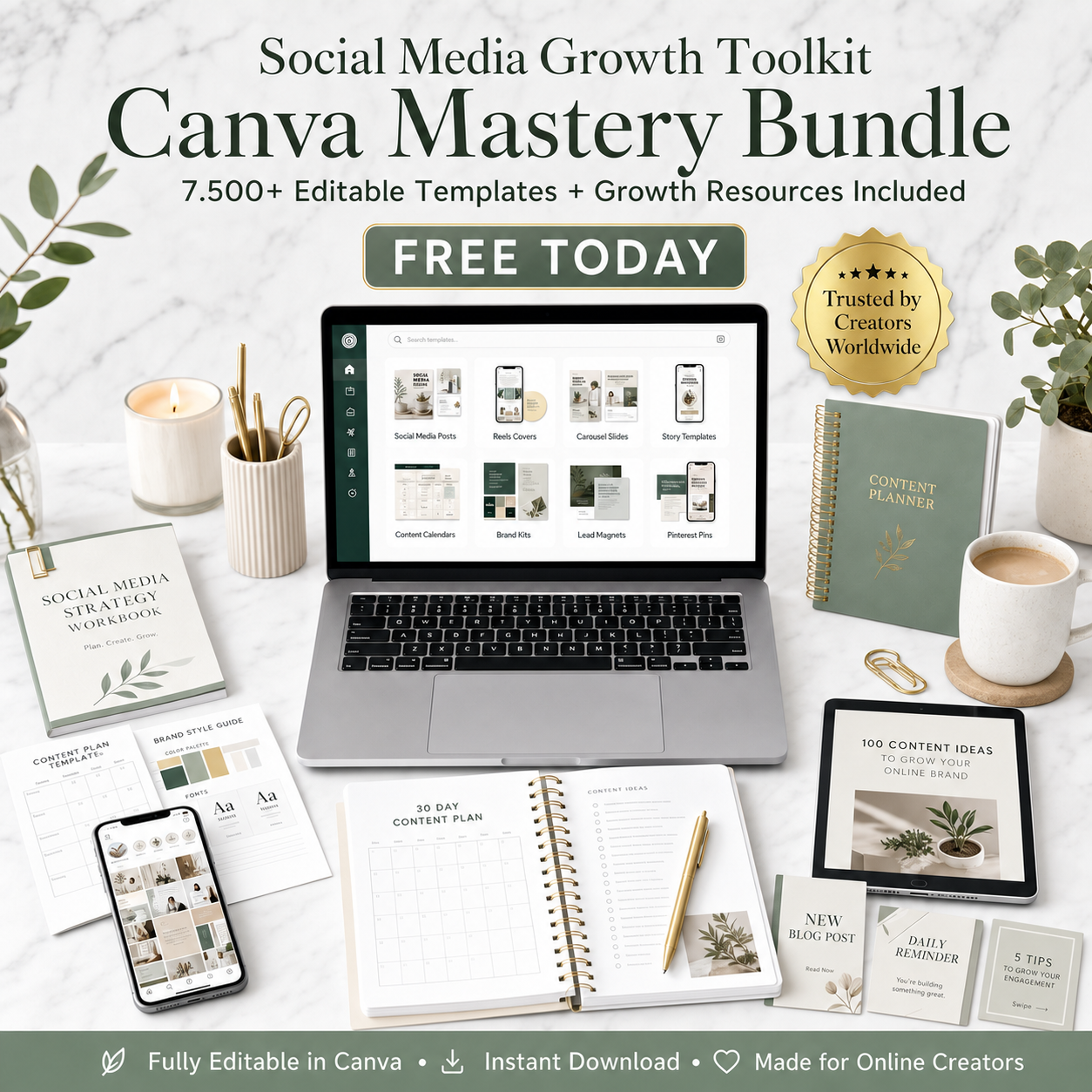 Luna Creates Facebook ad: Social Media Managers: 7,500+ Templates, Free This Week